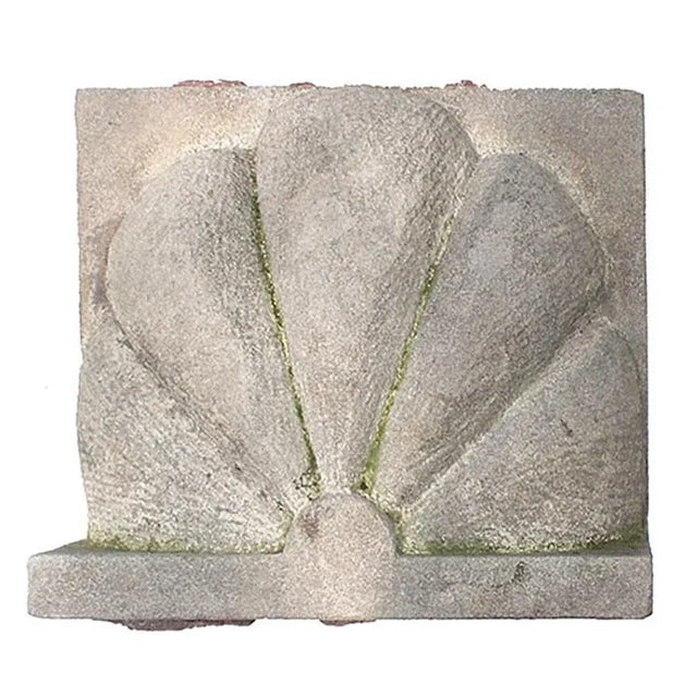 Traditional Carved Limestone Scallop Form Building Ornament For Sale - Image 3 of 3