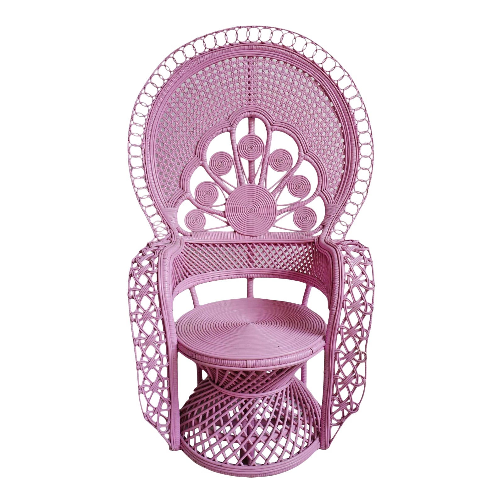Lilac Wicker Peacock Chair Chairish