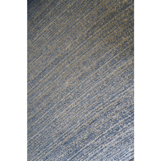 Late 20th Century Gabriella White Bev Upholstered Modern Blue Slope Arm Library Chair and a Half For Sale - Image 11 of 11