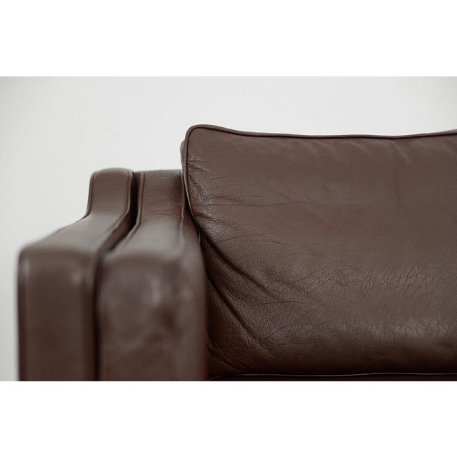 Mid-Century Modern Vintage Scandinavian Brown Leather Sofa, 1970s For Sale - Image 3 of 18