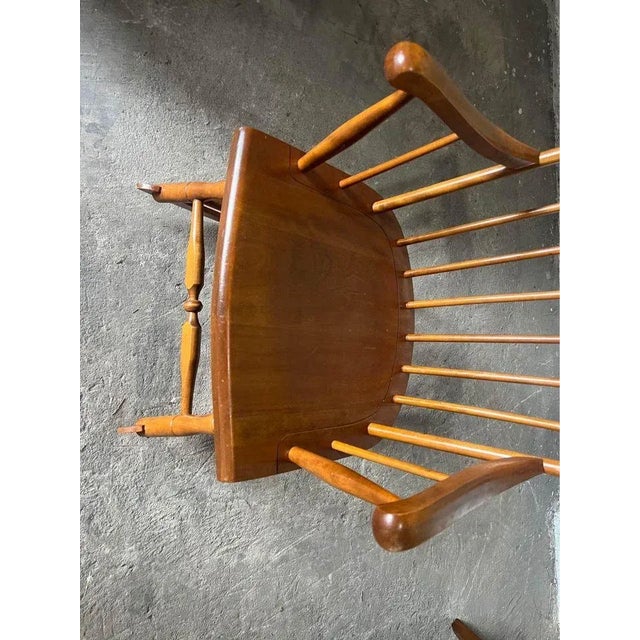 Nichols & Stone Vintage Nichols & Stone Co Solid Maple Spindle Back Windsor Style Rocker Chair For Sale - Image 4 of 12