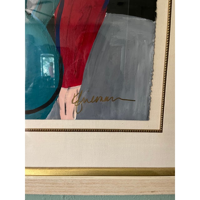 Abstract Expressionism Extra Large Framed Painting, "To Pass the Time" 1 - Signed Unknown Artist For Sale - Image 3 of 4