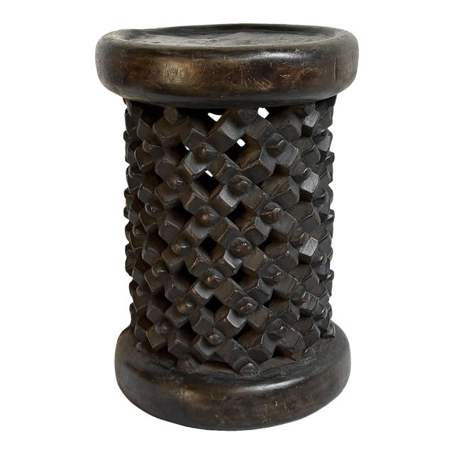 Vintage Small Bamileke Stool Table For Sale