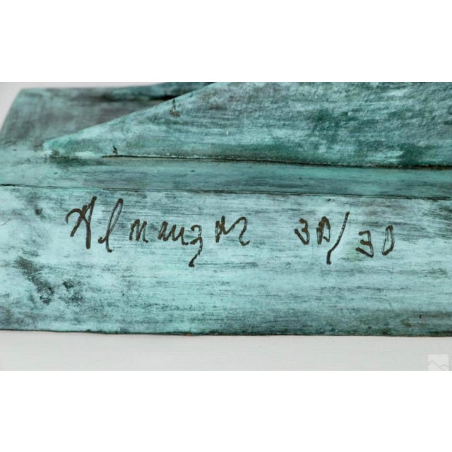 Metal Vintage Jose Almanzor (Mexican) Sculpture in Verdigris Bronze of Embracing Lovers, Edition 30/30 For Sale - Image 7 of 8