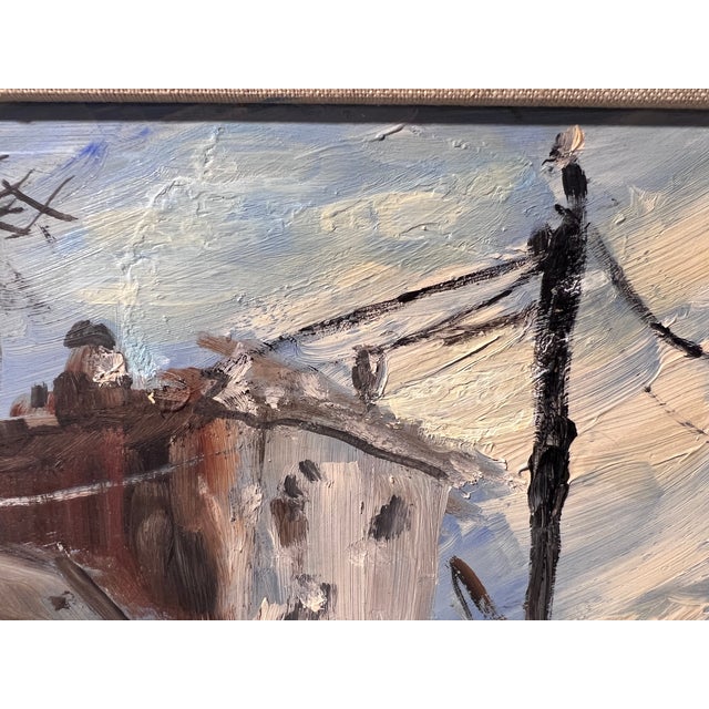 Up For Sale is an Original Oil Painting On board, depicting an urban scene, capturing the everyday life of a town or...