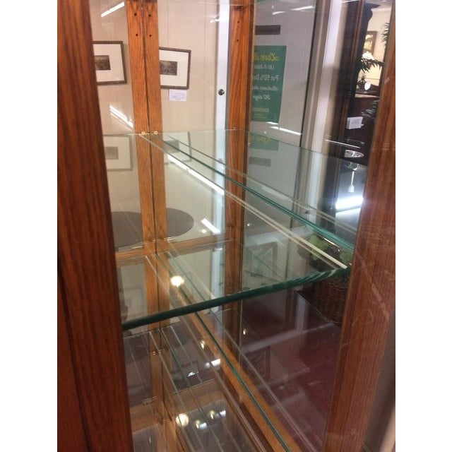 Vintage Curio Cabinet, Lighted Display Case, Oak Wood For Sale - Image 10 of 11