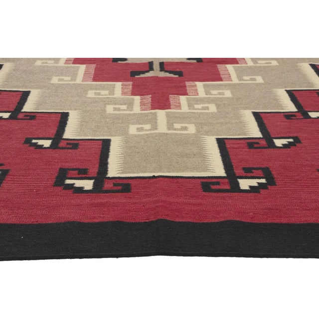 Navajo Indian Art Southwest Modern Red Ganado Navajo-Style Rug - 09'01 X 11'09 For Sale - Image 4 of 9