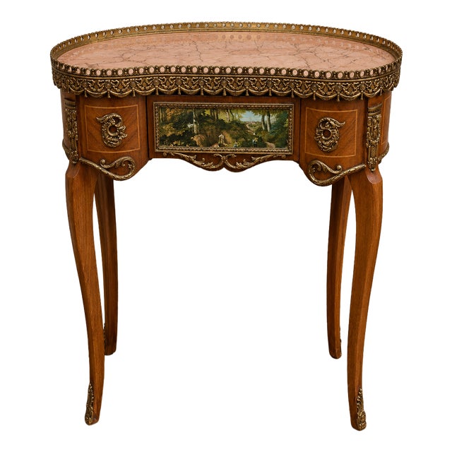 Louis XV Kidney-Shaped Desk in Marquetry and Gilt Bronze, 1920s For Sale