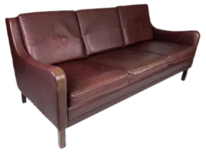 3-Seat Sofa with Red Brown Leather from Stouby Furniture, 1960s