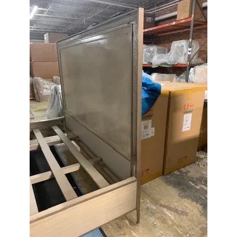 Caracole Modern Herringbone King Bed, Wood With Metal Accents For Sale - Image 11 of 11