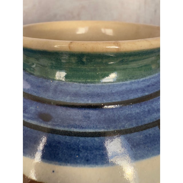 Blue 1930s Bunzlau Art Deco Gazelle Vases, Pair — Hand-Painted Stoneware, Made in Germany For Sale - Image 8 of 12