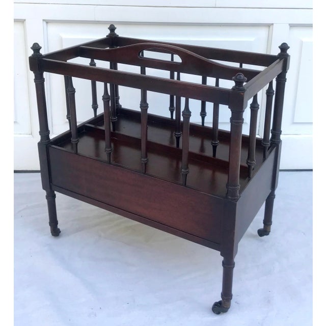 Early 20th Century Antique Canterbury Magazine Rack on Casters For Sale - Image 5 of 9