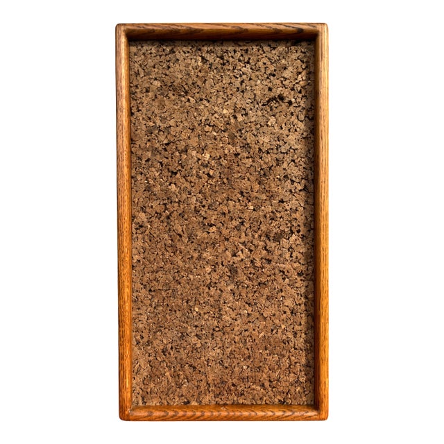Vintage 1970s Framed Cork Bulletin Board – Solid Oak Frame Vintage Office or Workshop Organizer For Sale
