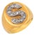 Vintage Diamond 18k Two Tone Gold Signet "S" Ring, Size 4 For Sale