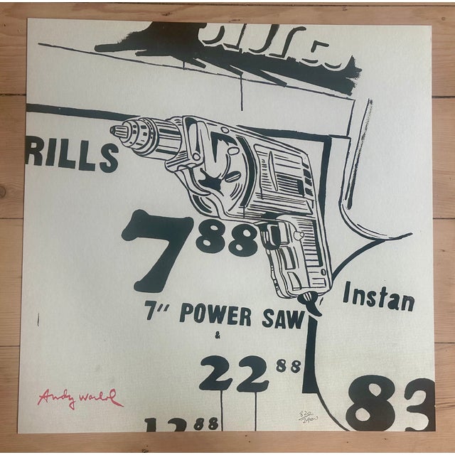 Andy Warhol print, "Drills 7.88" This print was taken from a VIP catalog from 1986 by Andy Warhol. Excellent condition...