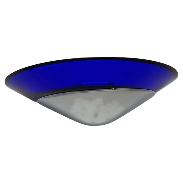 Postmodern Italian Cobalt Blue Murano Glass & Chrome Wall Sconce, 1980s 1 of 7 For Sale - Image 14 of 17