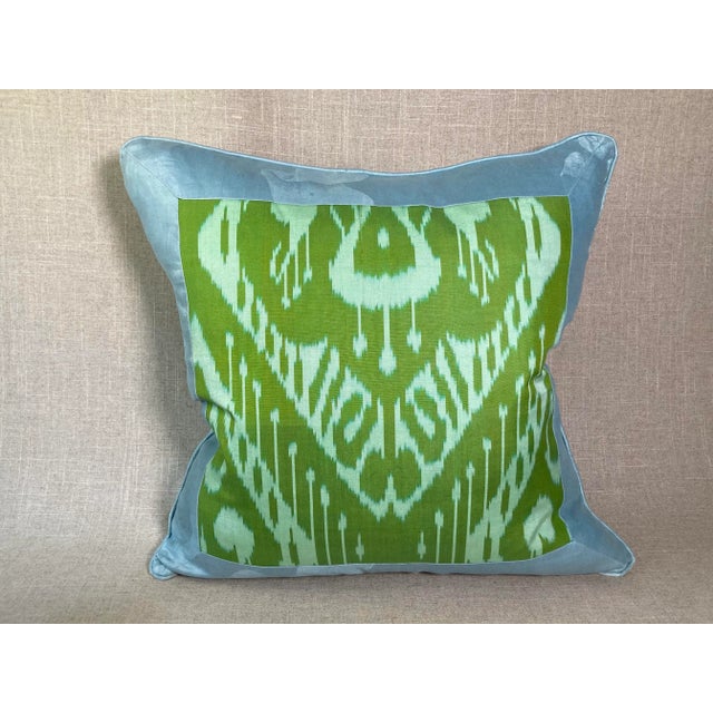 Contemporary Green Ikat Pillow For Sale In Philadelphia - Image 6 of 6