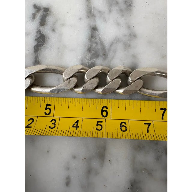 Metal Vintage Italian Sterling Silver Link Bracelet - Stamped 925 For Sale - Image 7 of 8