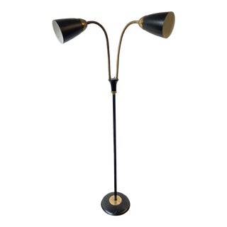 Gerald Thurston 2 Light Adjustable Gooseneck Floor Lamp For Sale