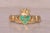 The Kinsale: Designer Signed Irish Made Natural Emerald Claddagh Ring in Yellow Gold For Sale - Image 4 of 11