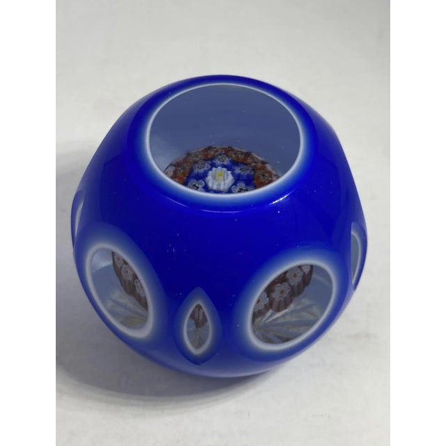 Vintage Murano Glass Baccarat Style Paperweight For Sale - Image 4 of 4