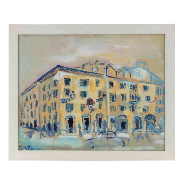 Sirio Pellegrini, View of via di Panico, Rome, Mixed Media, 1969 For Sale