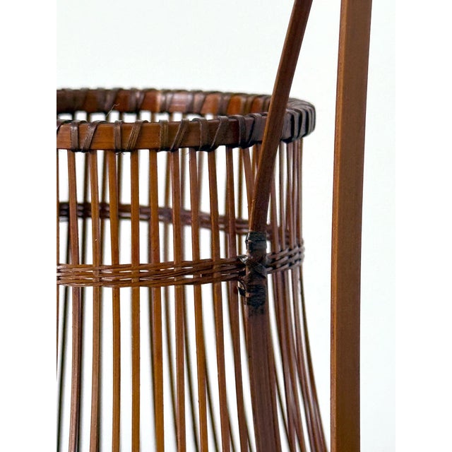 Japanese Woven Bamboo Ikebana Basket by Jin Morigami For Sale - Image 11 of 13