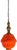 Mid 20th Century Mid-Century Distressed Orange Pressed Glass Pendant Light For Sale - Image 5 of 18