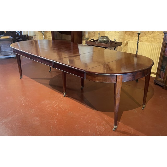 Louis XVI Style Extendable Mahogany Dining Table with Frieze, 19th Century For Sale - Image 4 of 15
