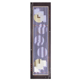 Modern Deco Flat Weave Wool Runner Inspired by Frank Lloyd Wright For Sale