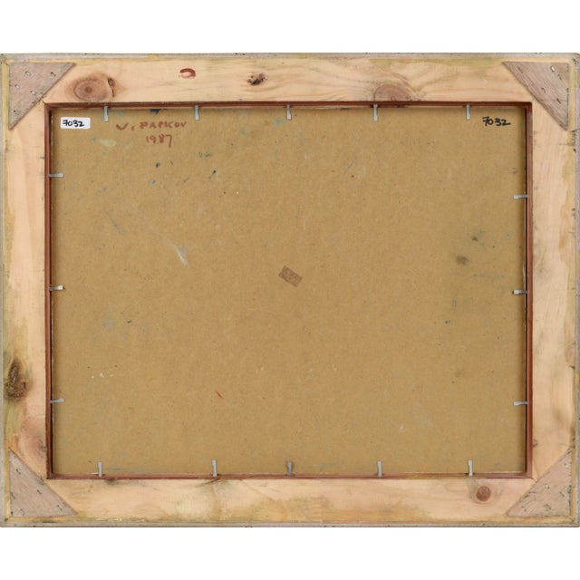 Stormy Sunset Seascape With Purple, Yellow & Green by Vasil Papkov For Sale - Image 10 of 10