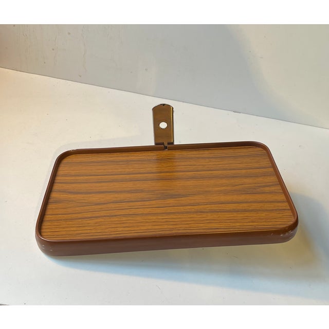 Mid-Century Wall Mounted Nightstand in Faux Wood, 1970s For Sale - Image 4 of 11