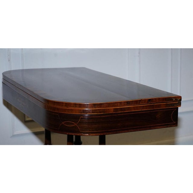 Georgian Folding Games Table with Brass Castors For Sale - Image 5 of 18