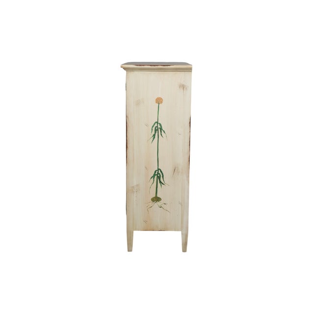 French Country Jim Peed for Romweber Botanical Painted Cabinet For Sale - Image 3 of 10