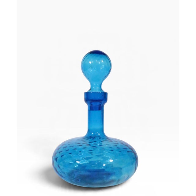 Mid Century Empoli Art Glass Bottle Diamond Cut Optic C. 1960's For Sale In New York - Image 6 of 8