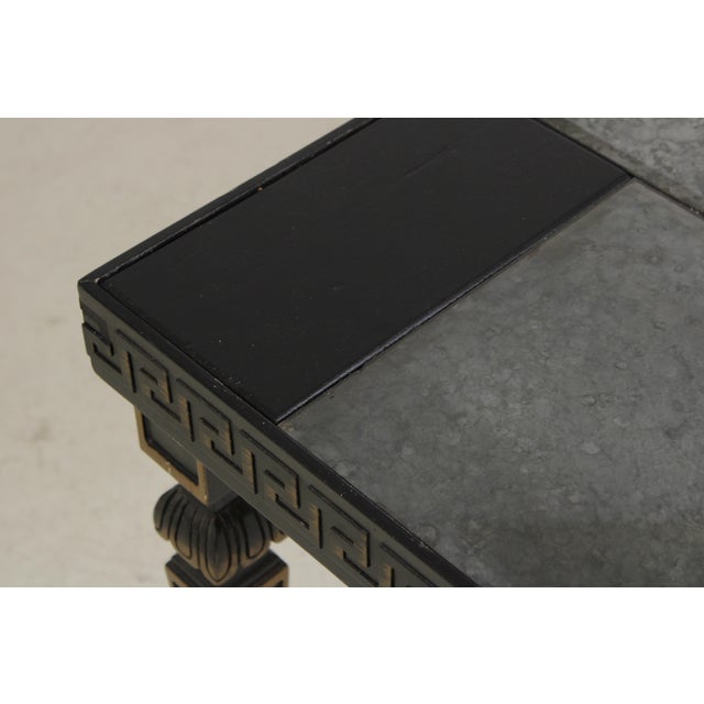Neoclassical Ebony & Smoked Mirror Top Console Table For Sale - Image 13 of 14