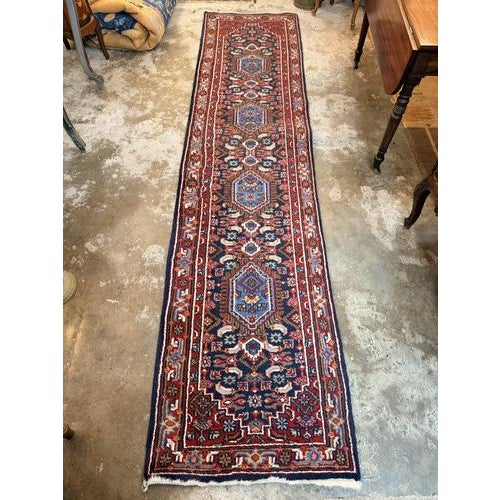 Hand Knotted Heriz Runner with Vibrant Colours For Sale - Image 4 of 4