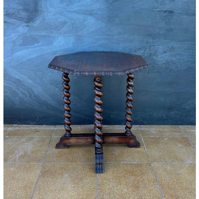 Barley Twist Octagonal Side Table, 20th Century For Sale - Image 4 of 13