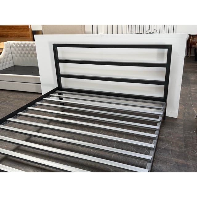Room & Board California King Room & Board Parsons Bed Frame, Natural Steel For Sale - Image 4 of 12
