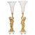 19th Century Gilt Bronze and Crystal Cornet Vases, Set of 2 For Sale