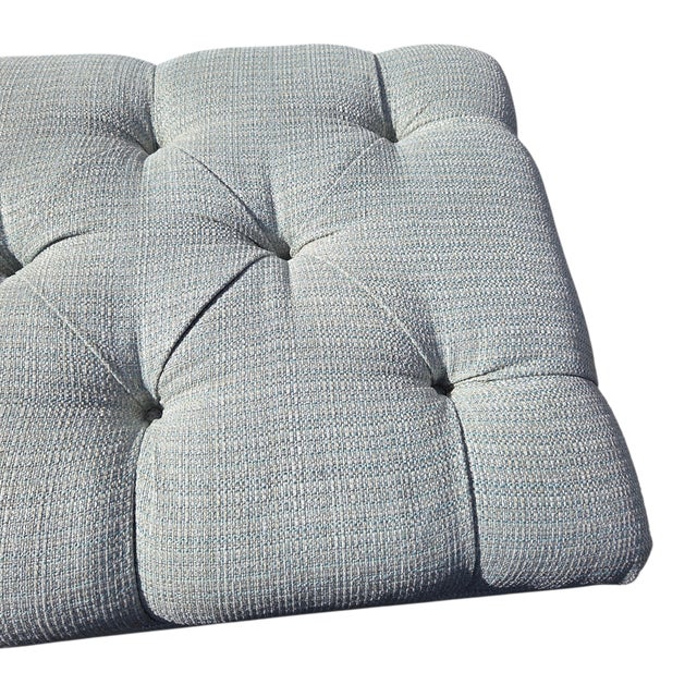 1990s Ethan Allen Anton Chesterfield Style Ottoman Bench Hobb Nail Foot Stool For Sale - Image 14 of 15