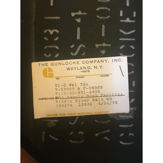 1970s 1978 Gunlocke Chair Company Walnut Floating Arm Chair For Sale - Image 5 of 7