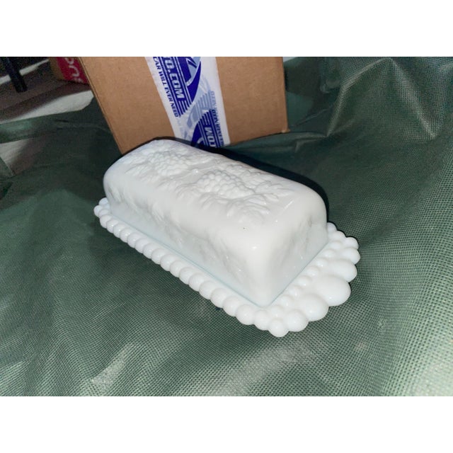 Westmorland Vintage 1960’s Westmorland Glass Co. Milk Glass Covered Butter Dish, Unmarked For Sale - Image 4 of 8