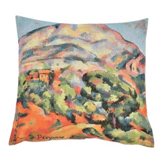 Mountains of Sainte-Victoire by Paul Cézanne Tapestry Cushion With Feather Filler - 46x46cm (18"x18") For Sale