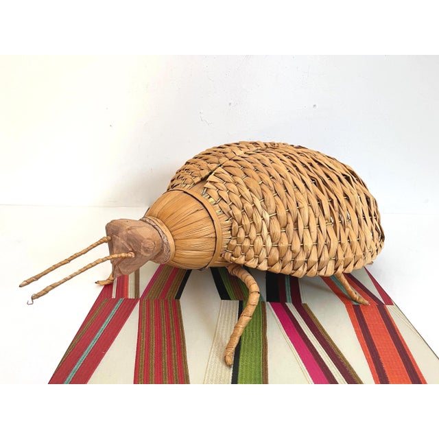 Giant 1970s Wicker Beetle For Sale - Image 11 of 18