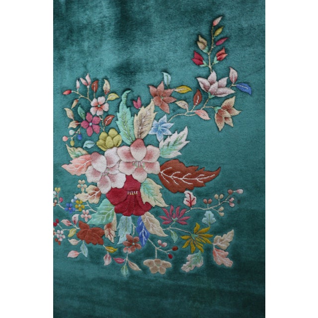 Green Early 20th Century Chinese Rug For Sale - Image 8 of 11
