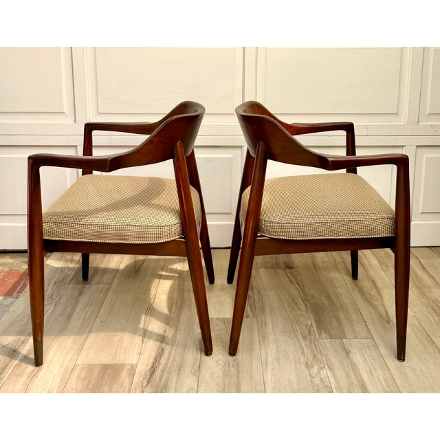 Pair of 1960s Gold Desk & Safe Co. Sculpted Wood Mid-Century Armchairs For Sale - Image 15 of 18