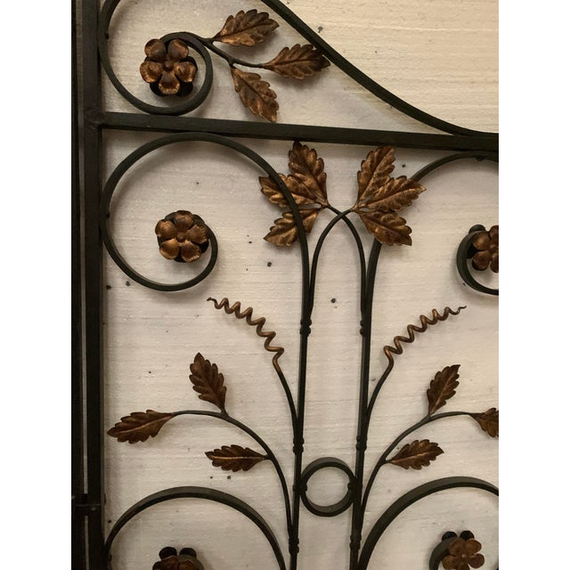 Interior Partition with Double Doors in Patinated Wrought Iron For Sale - Image 5 of 10