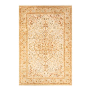 Mogul, One-of-a-Kind Hand-Knotted Area Rug - Ivory, 6' 2" x 9' 4" For Sale