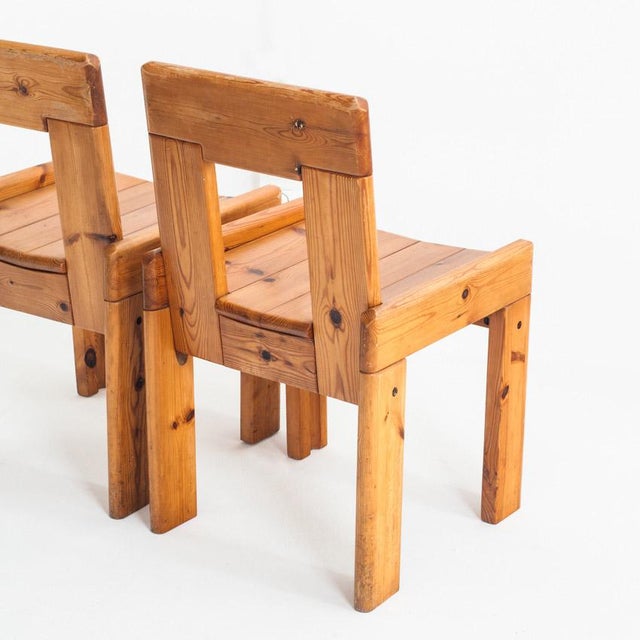 Vintage Pine Chairs attributed to Silvio Coppola for Fratelli Montin, Italy, 1970s, Set of 4 For Sale - Image 13 of 16